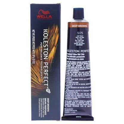 Wella Koleston Perfect Permanent Creme Hair Color, 2 oz - 5/75 Light Brown Brown Red Violet