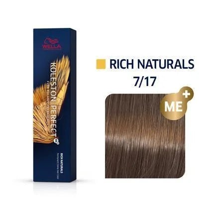 Wella Koleston Perfect Me+ Permanent Crème Hair Color 7/17 Medium blonde/ash Brown - VIP Extensions