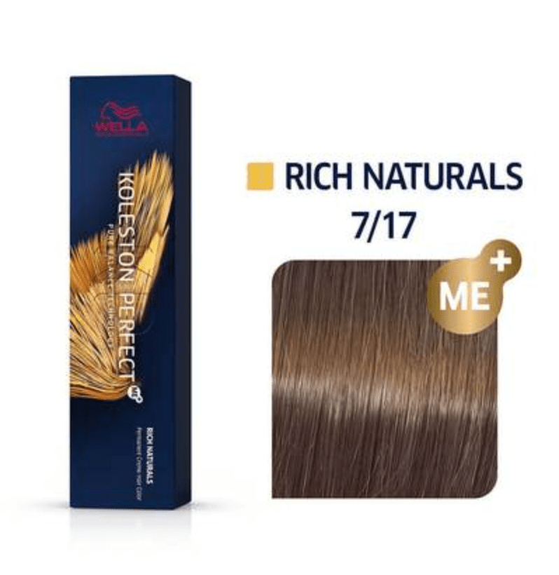 Wella Koleston Perfect Permanent Creme Hair Color, 2 oz - 7/17 Medium Blonde Ash Brown