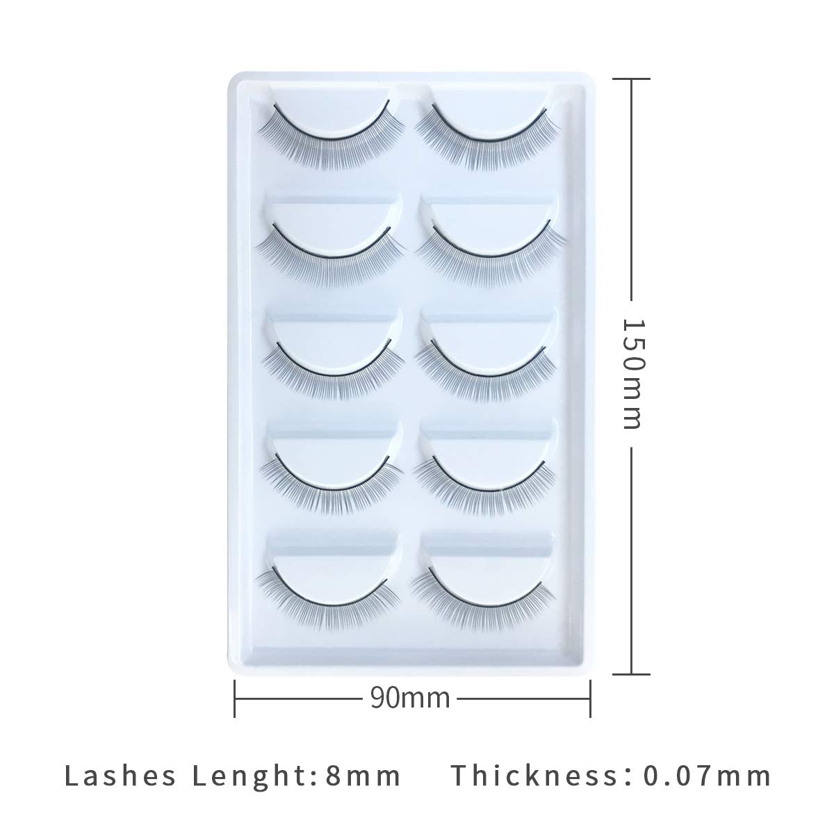 Practice Lashes for  Training  Lash Strips Self Adhesive Mimic Natural - VIP Extensions