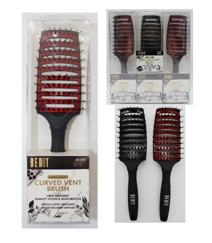 BEAUT HEAT RESISTANT CURVED VENT BRUSH W/ BRISTLES - VIP Extensions
