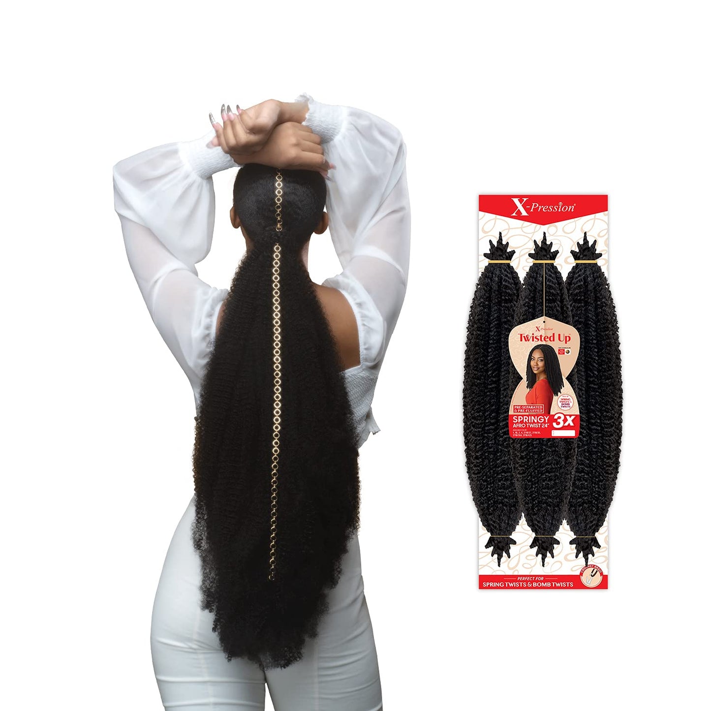 Outre Crochet Braids X-Pression Twisted Up 3X Springy Afro Twist 24" - VIP Extensions