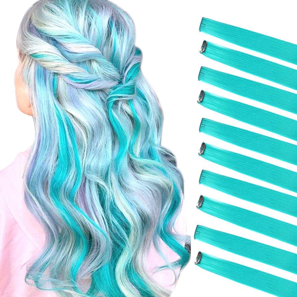 Multi-colors Party Highlights Clip in Synthetic Hair