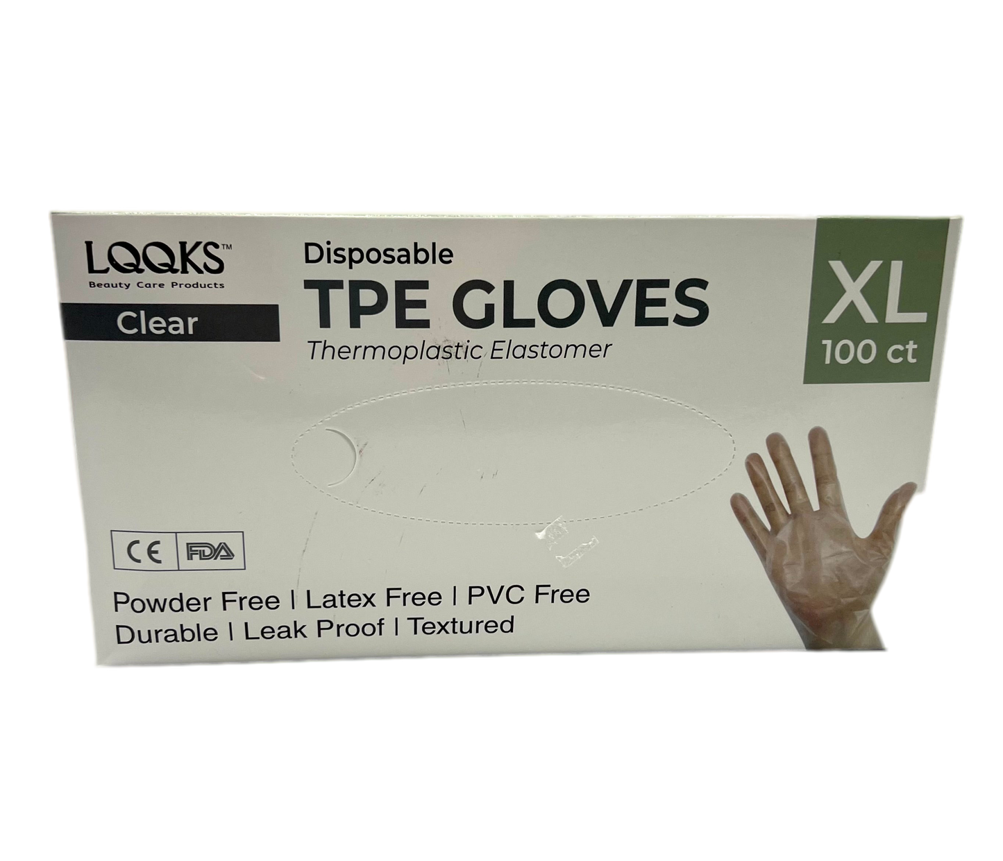 LQQS Disposable TPE Gloves  CLEAR  100 CT - VIP Extensions