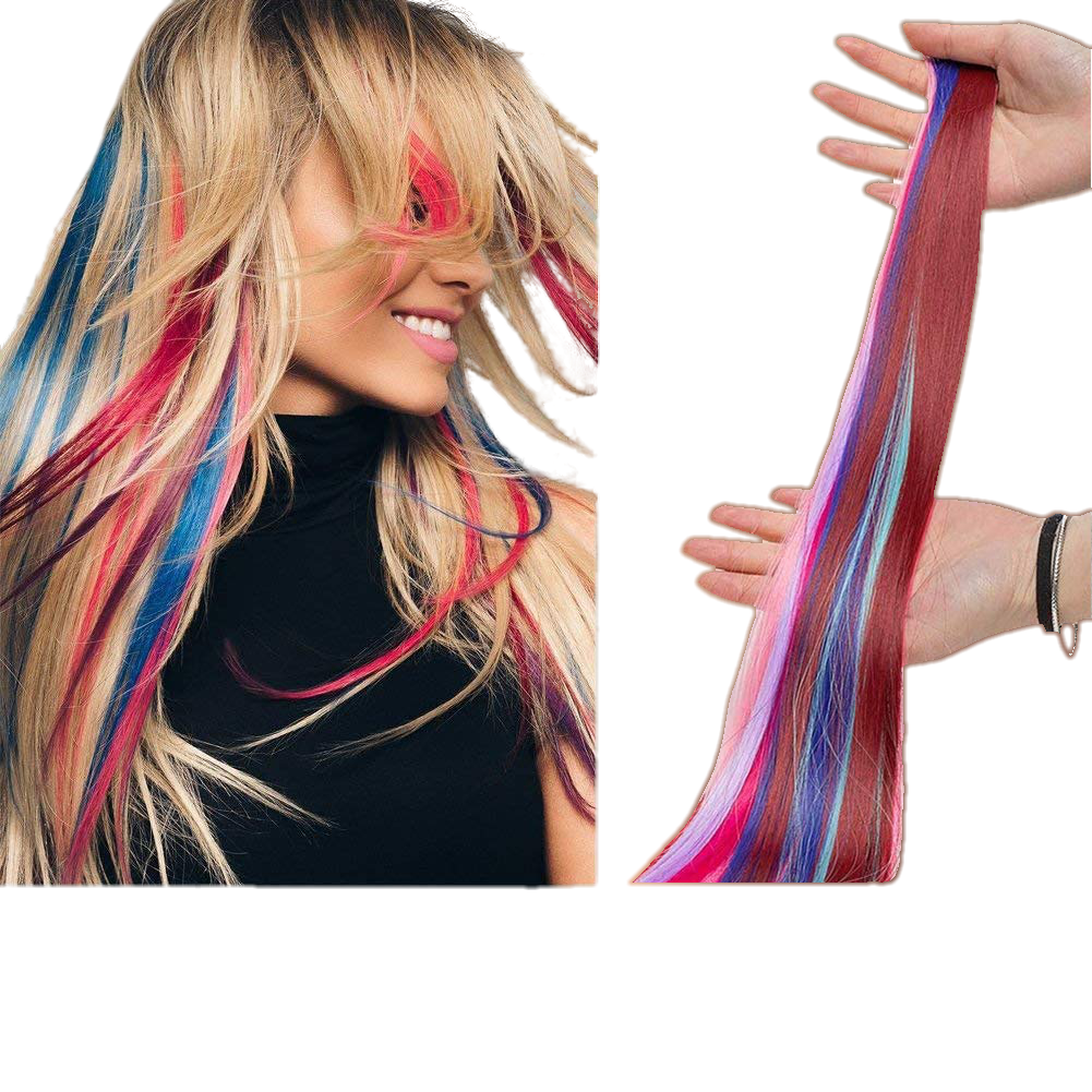 Multi-colors Party Highlights Clip in Synthetic Hair