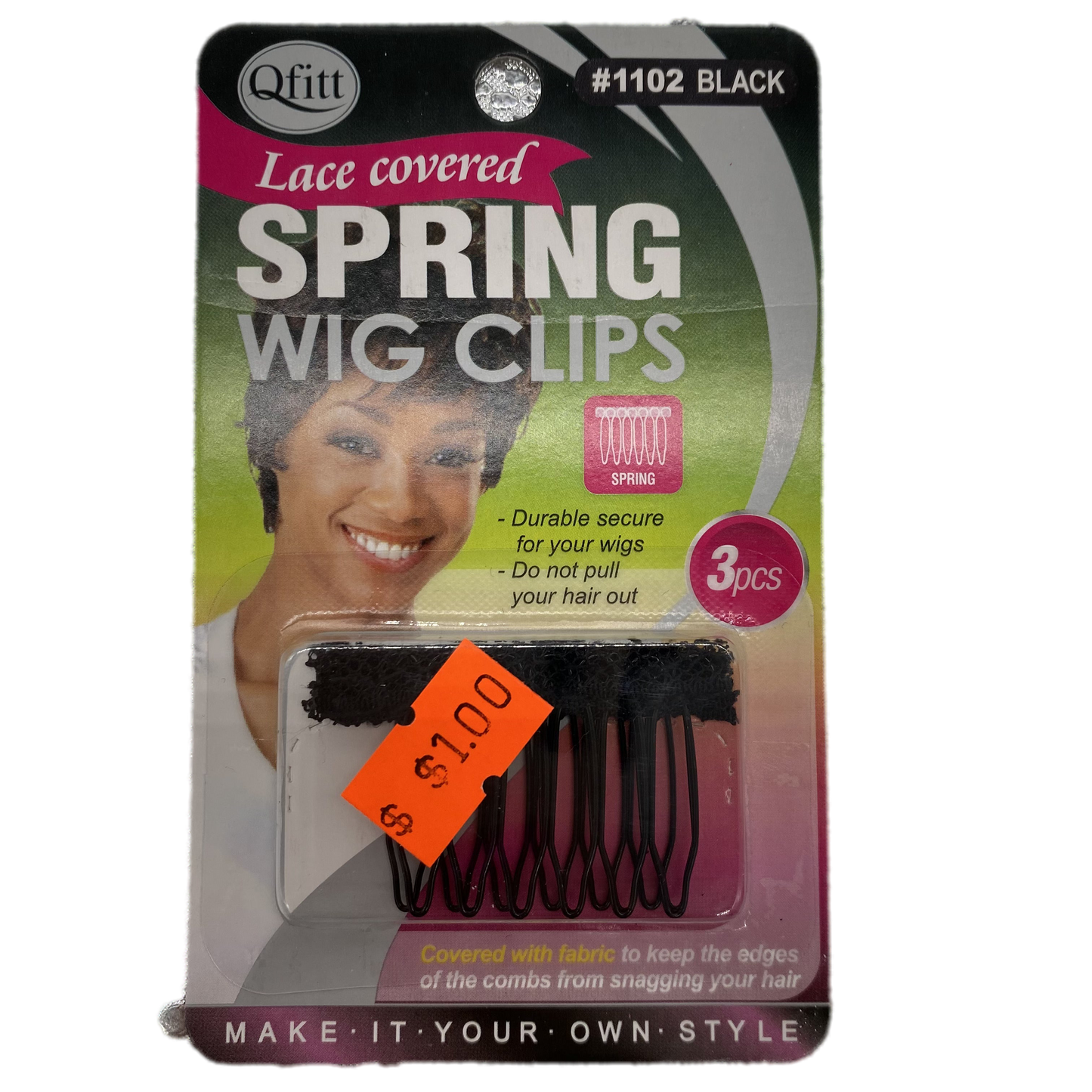 Qfitt Lace Covered Spring Wig Clips