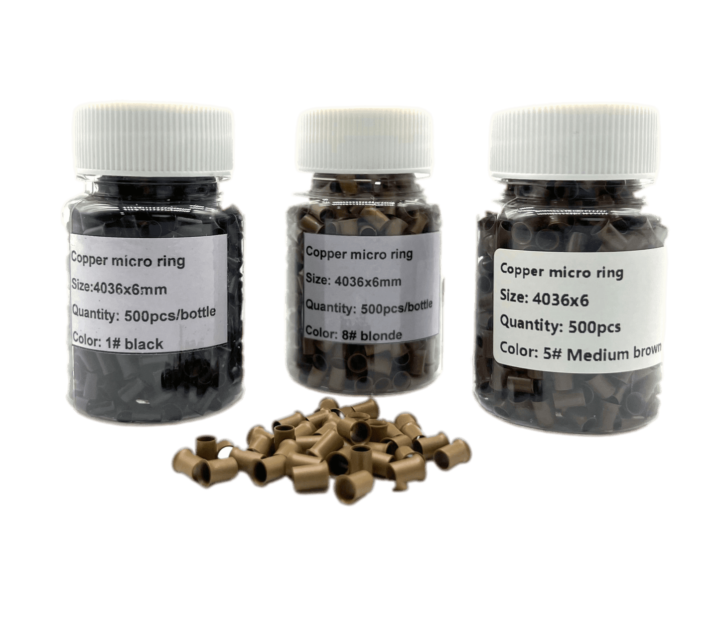 Copper Micro Link Style C - Size 4.0 x 3.6 x 6.00 mm 1 bottle (500 pieces) - VIP Extensions
