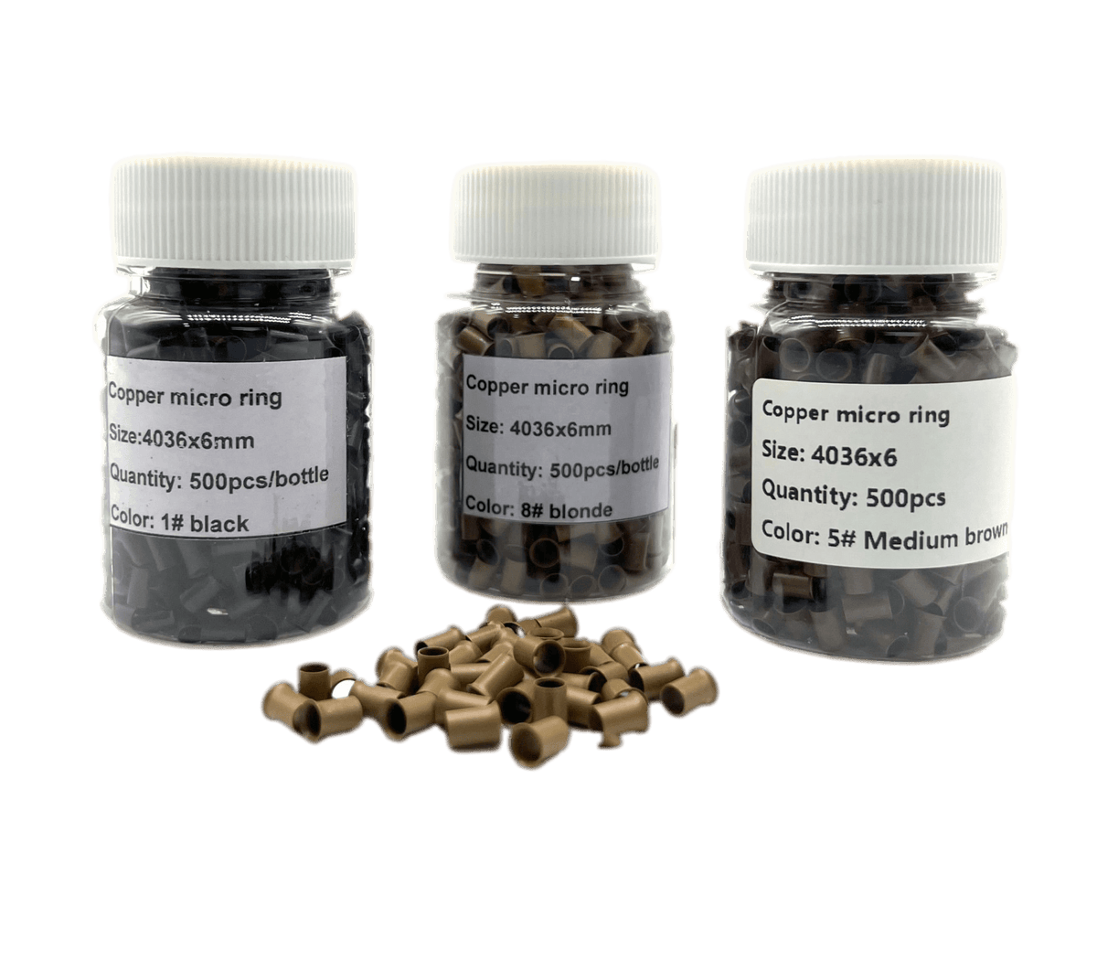 Copper Micro Link Style C - Size 4.0 x 3.6 x 6.00 mm 1 bottle (500 pieces) - VIP Extensions
