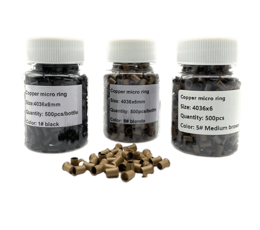 Copper Micro Link Style C - Size 4.0 x 3.6 x 6.00 mm 1 bottle (500 pieces) - VIP Extensions