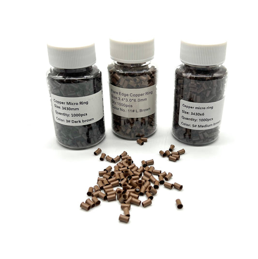 Copper Micro Link Style D - Size 3.4 x 3.0 x 6.00 mm 1 bottle (1000 pieces) - VIP Extensions