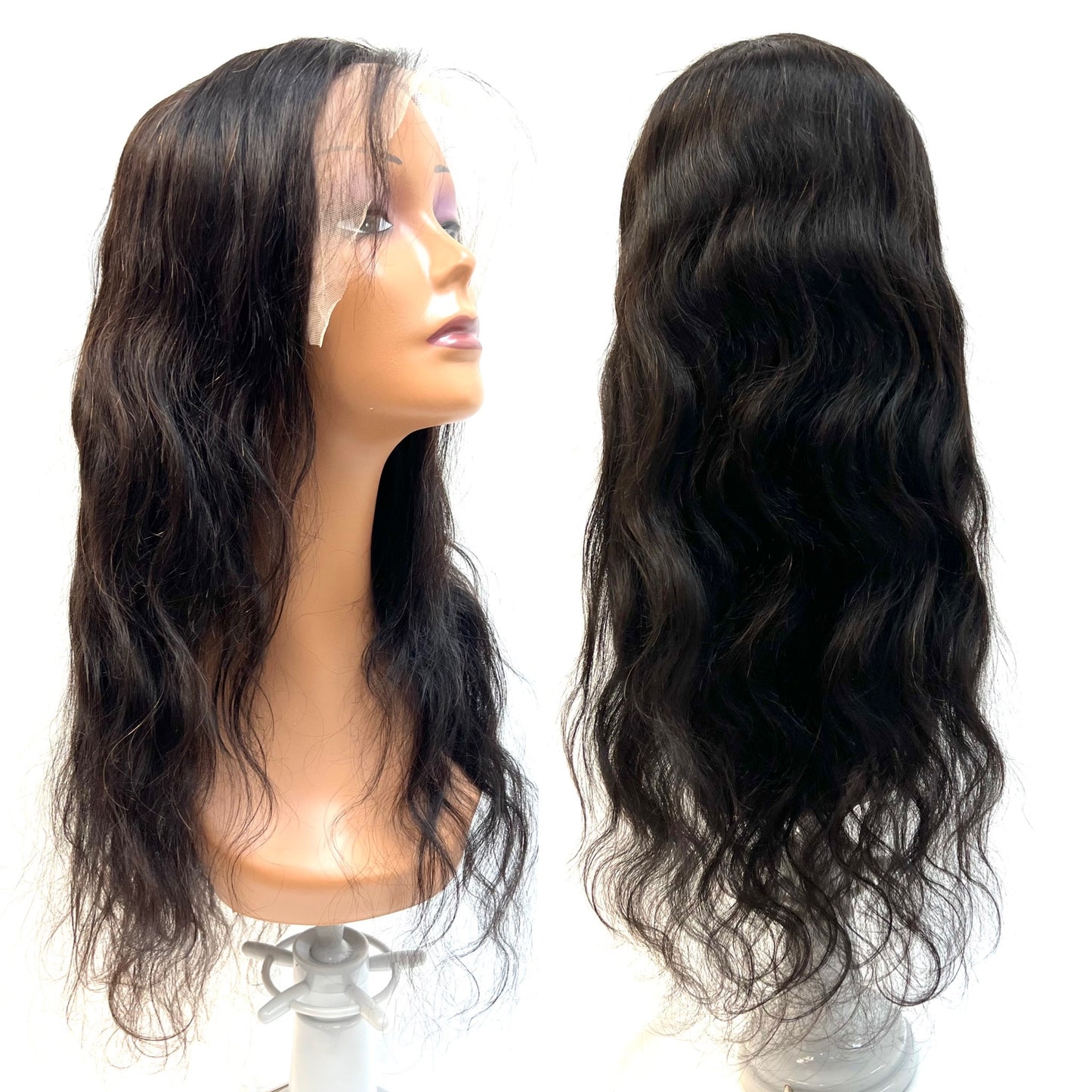 RIO Body Wave Human Hair Front Lace Wig - Natural Black