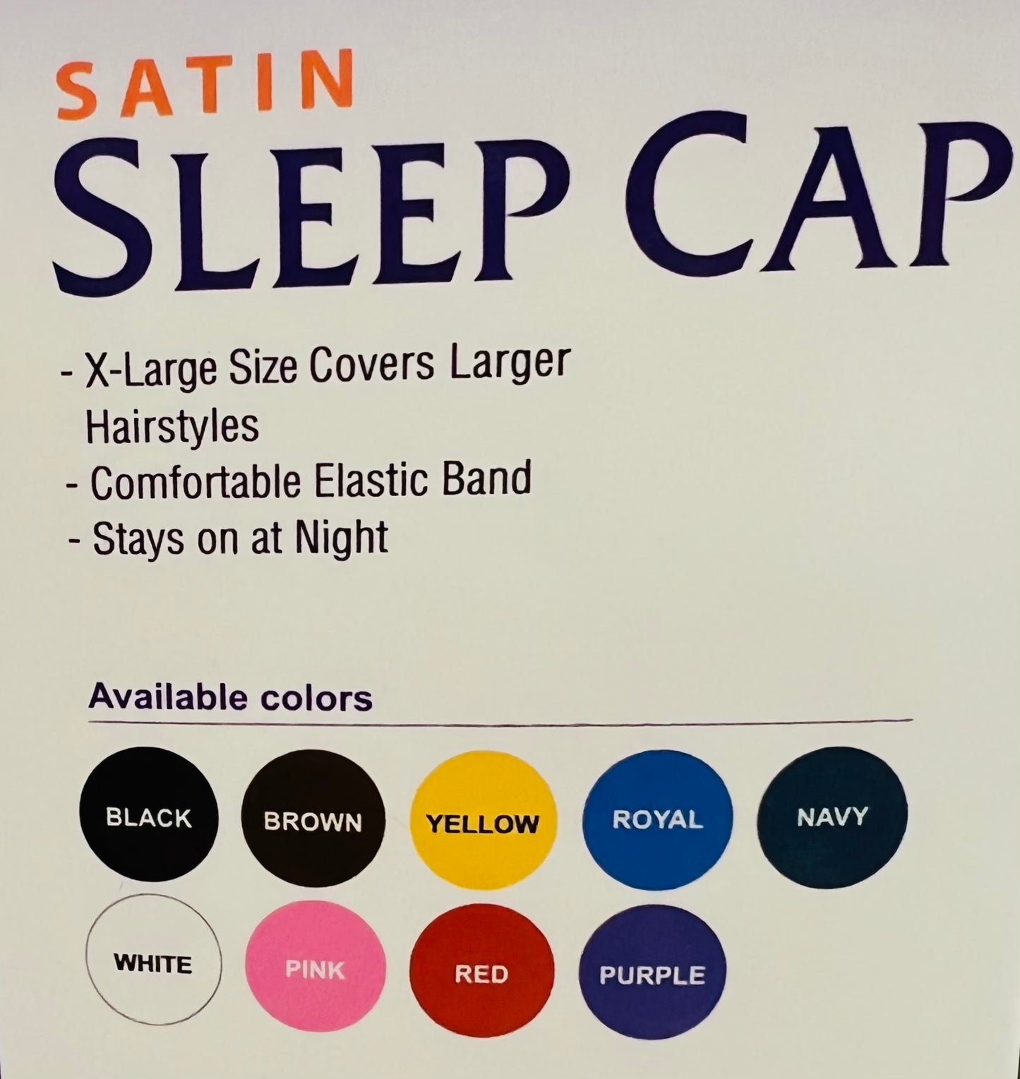 Qfitt  X-Large Satin Sleep Cap
