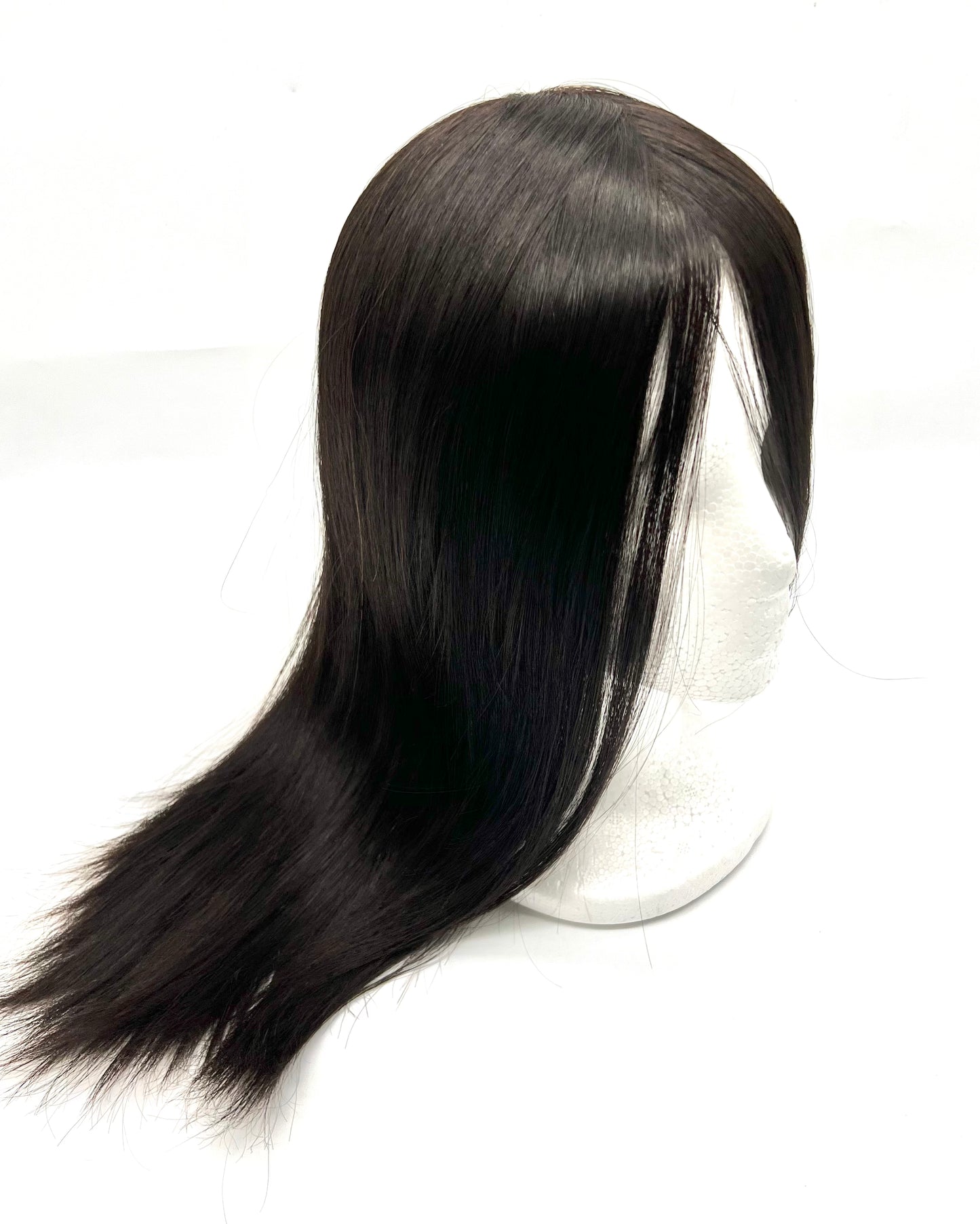 100%  cuticle remy hair natural injection polyskin topper 16''